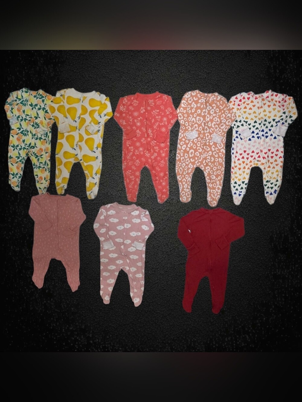 Old Navy Baby Footie Set - Yellow, Coral, Pink, Red, Multi